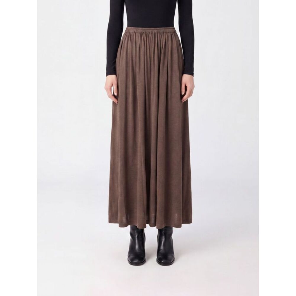 Livrea Flared Midi Skirt Max Mara In Silk Blend With High Elasticated Waist